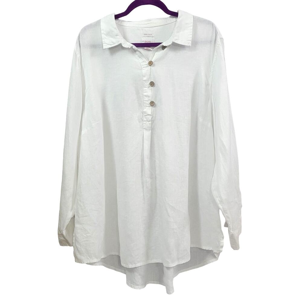 Sigrid Olsen Linen Blouse‎ Size 2X